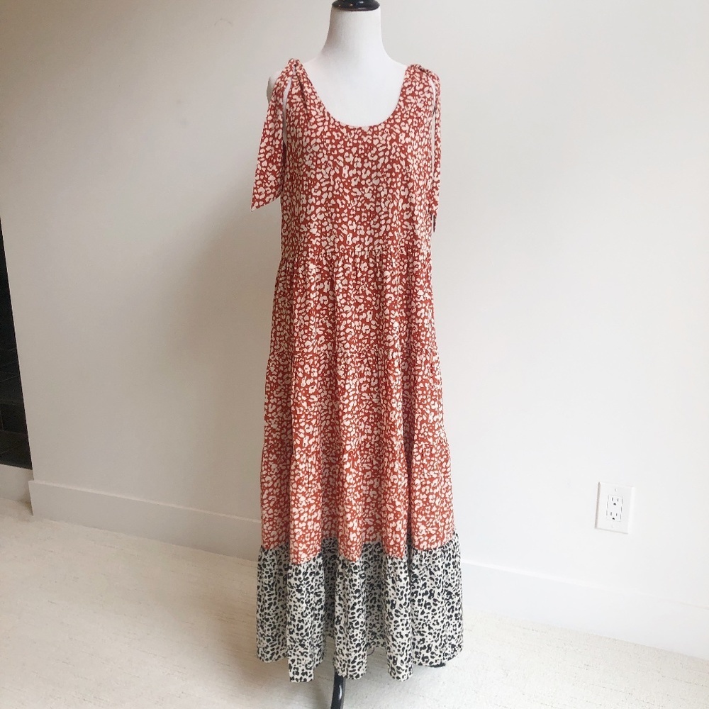 THML Red and Black Floral Maxi Dress